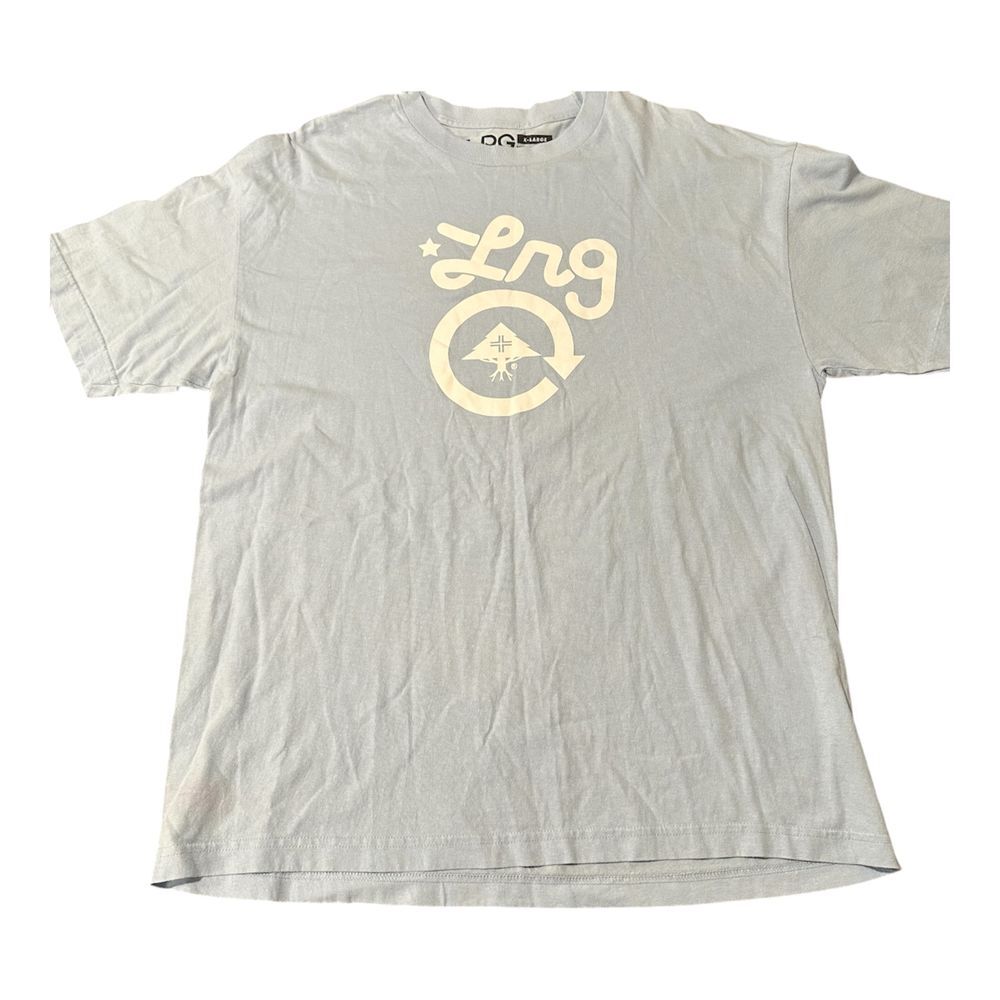 LRG‎ Logo T-Shirt Streetwear Standard Fit Cotton Graphic Tee Light Gray XL
